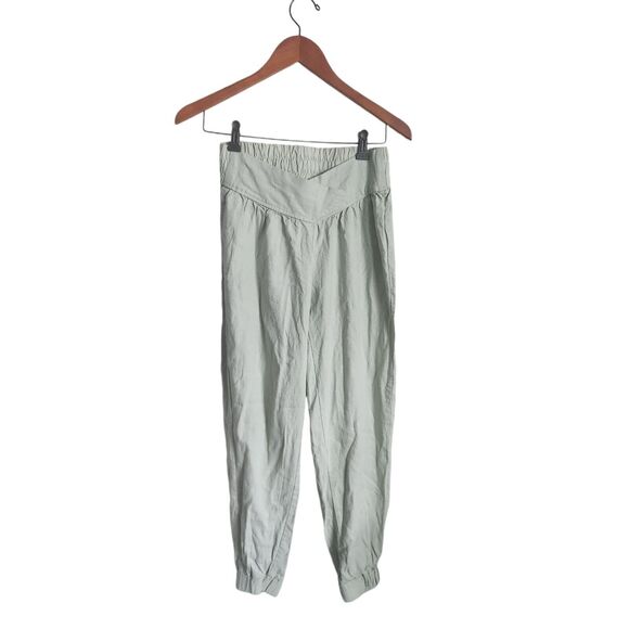 Ban Jara Anthropologie Pants Womens S Mint Green Linen Blend Gauze Cropped - Picture 1 of 3